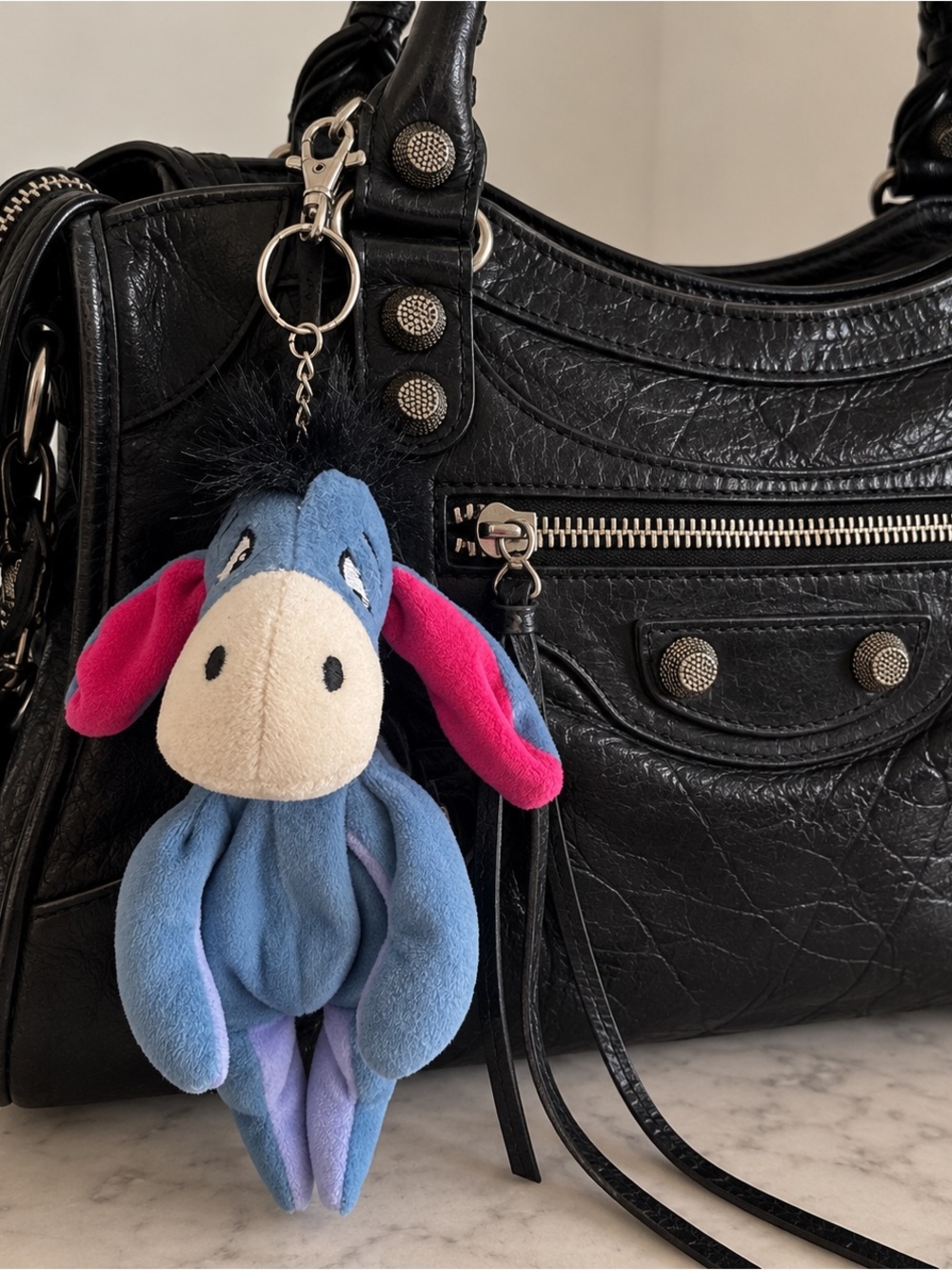 Vintage Disney Eeyore Upcycled Plush Bag Charm